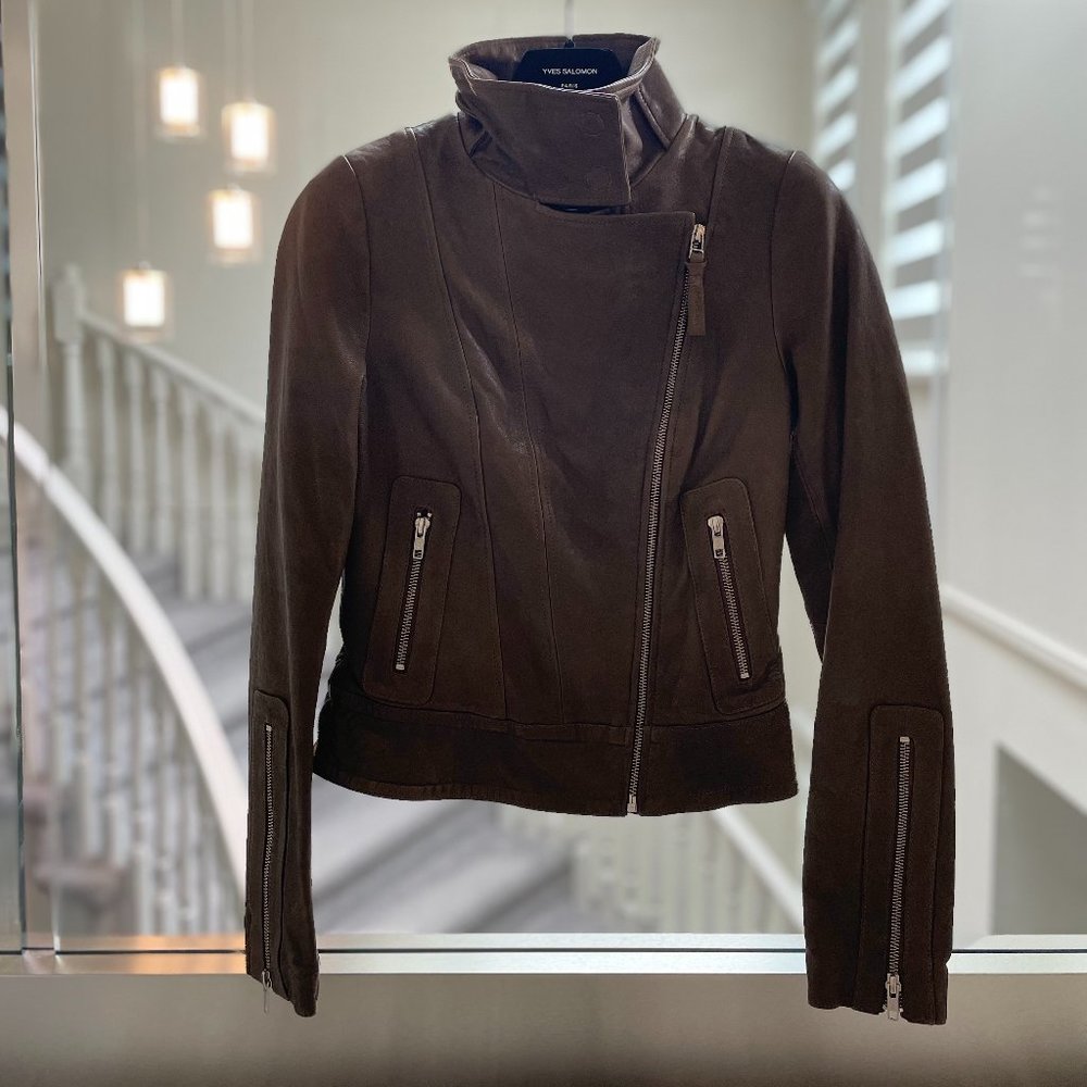 Mackage Taupe Kenya Leather Biker Jacket